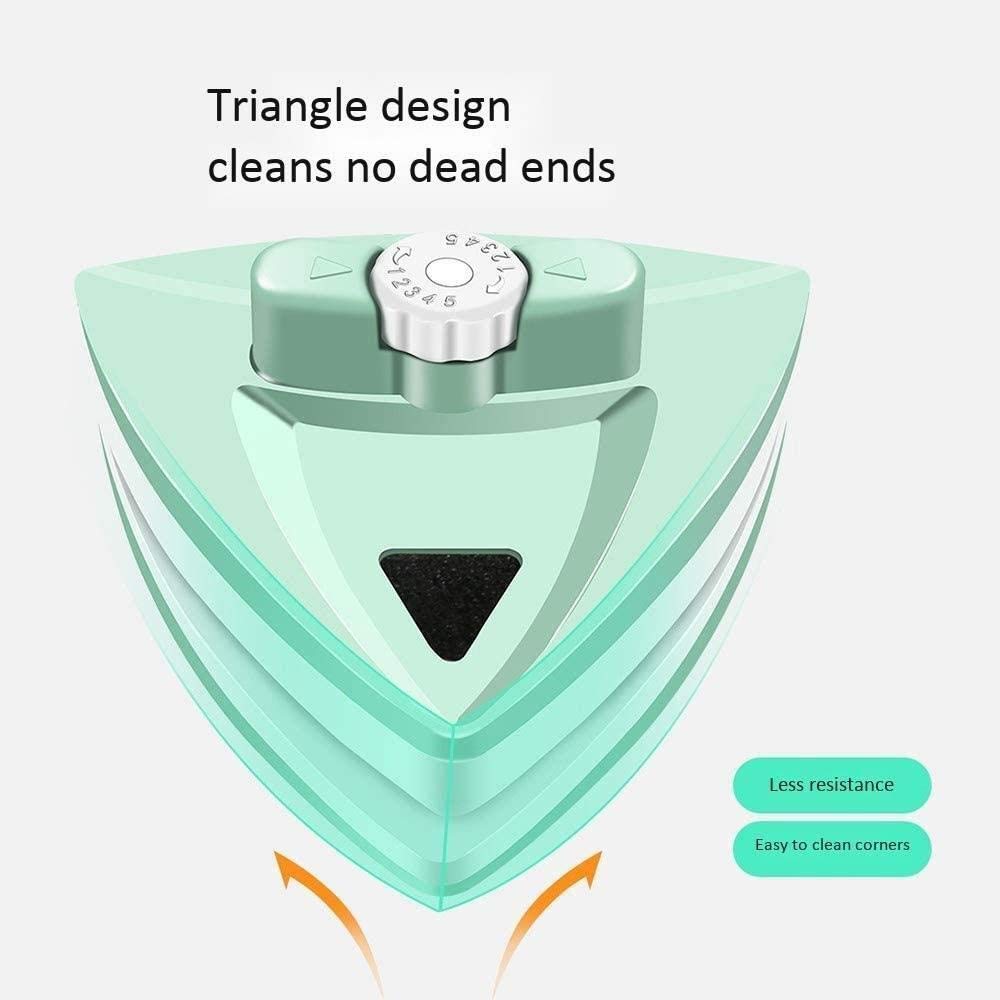 Diseño de triángulo magnético Ajustable de 5 velocidades Limpiador de Ventanas magnéticas de Doble Cara, con Soporte de Aislamiento magnético/de Mango portátil Limpiador de Cristal magnético, ve