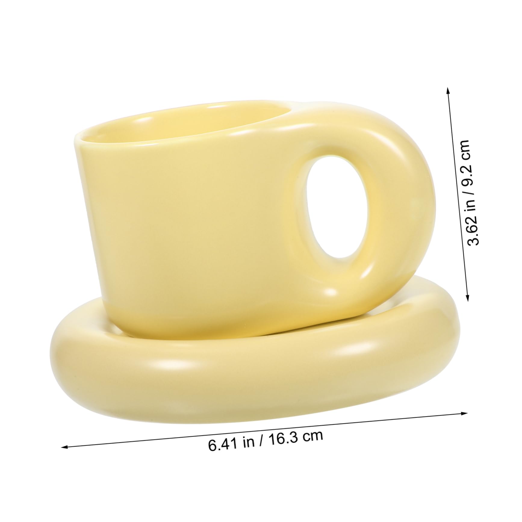 CHILDWEET 300ml Ensemble de Tasses à Café en Céramique avec Soucoupe