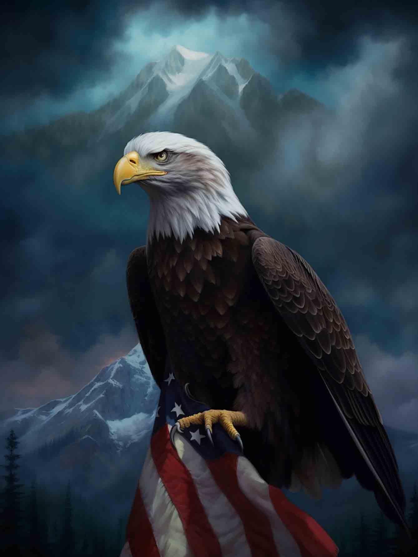 Hoobee Diamond Painting Adler 30x40cm - 5D Diamantmalerei Set Für Erwachsene & Anfänger