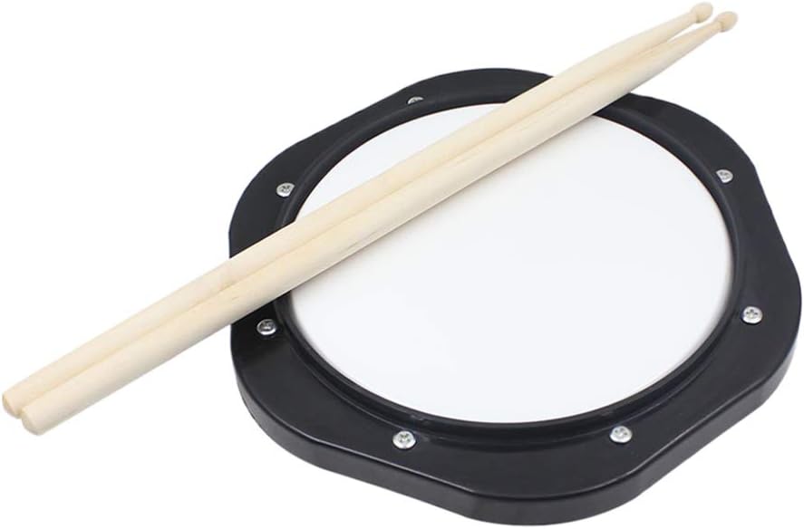 Milisten 10 Inch Dumb Drum Simulation Plastic Practice Pad Set for Drum Practice (Black and White)