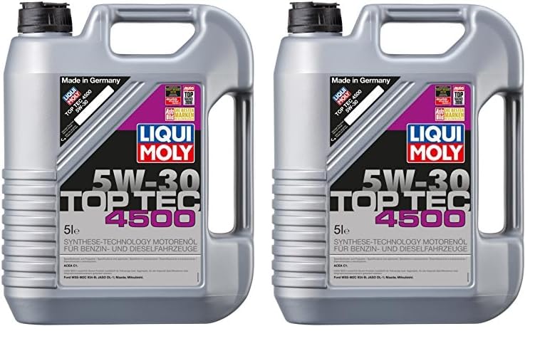 LIQUI MOLY Top Tec 4500 5W-30 | 5 L | Synthesetechnologie Motoröl | Art.-Nr.: 3729 (Packung mit 2)