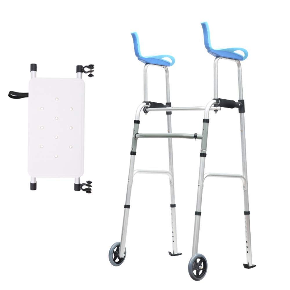 Składany Chodzik Chodzik Chodzik Chodzik Dla Seniorów Z Siedziskiem I Kółkami, Składany Lekki Pomocnik Mobilności, Regulowana Wysokość Ładowności 100 Kg