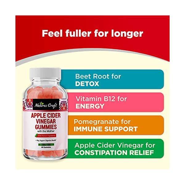 ACV-Apple-Cider-Vinegar-Gummies-Natural-Energy-Supplement-ACV-Gummies-with-Mother-for-Body-Cleanse-Immune-Support-and-Gut-Health-Apple-Cider-Vinegar-with-the-Mother-Vitamin-B12-and-Beet-Root Apple Cider Vinegar ACV Gummies - Gut Health & Natural Energy Supplement with Vitamin B6 B12 Beet Root and Pomegranate - Apple Cider Vinegar with Mother Body Cleanse Detox for Women & Men 60 Servings