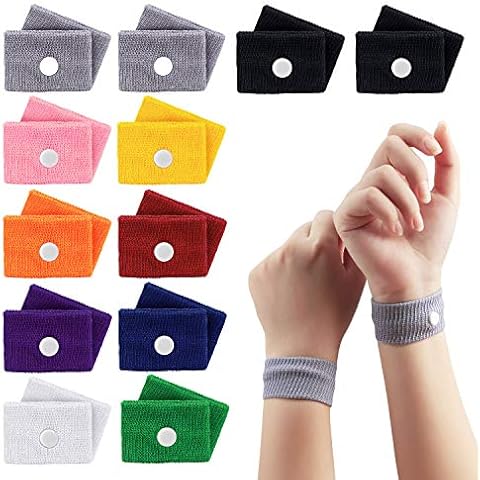 12 Pairs Travel Sickness Bands Children, Jane Choi Motion Sickness Relief Wristbands for Children Kids Adult Pregnancy, Morning Sickness Relief Bracelets for Sea Car Airplanes Cover