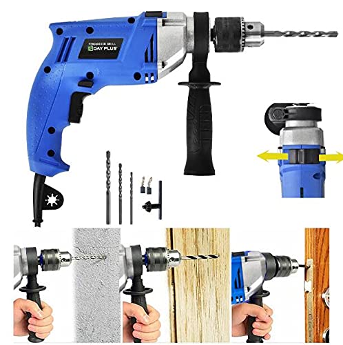 Martello elettrico da 850 W, 3000 giri/min, manico regolabile, in senso orario e contrario, trapano a percussione, set per legno, metallo e pietra