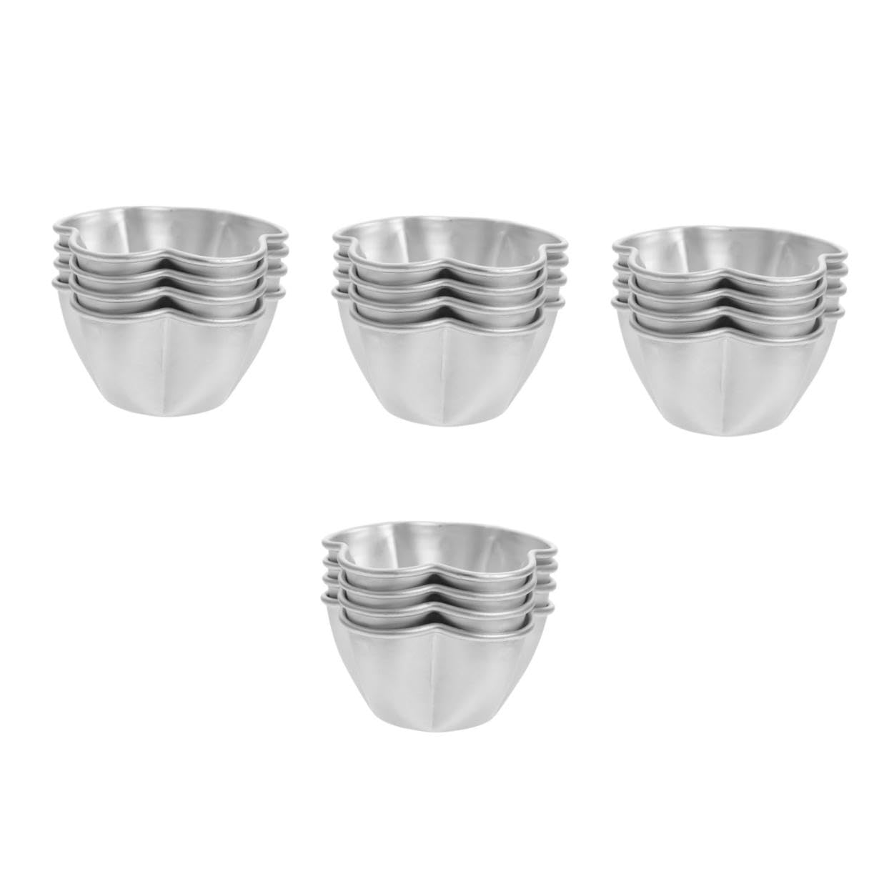 SHOWERORO 16piezas Moldes para Pudding y Flan De Antiadherente De Moldes Forma De Flor para Repostería para Tartas y Muffins Cocina y Pastelería
