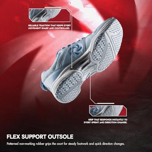 Image of SOLPRO Power Smash Badminton Shoes | Flex Support Outsole | Court Grip | Shock Absorbing Cushion | Breathable Mesh Upper | Stability Ridges