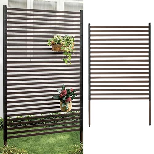 Paneles exteriores de acero con revestimiento de PE independiente, 2 x 1,8 m x 1,8 m (ancho x alto) - Cerca decorativa para terraza, jardín, patio