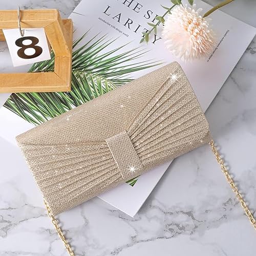 Image of Clutch Purse for Women with Detachable Chain Sparkling Evening Hand Clutch Bags For Wedding Cocktail Prom Party Elegance Charm -21 x 6 x 12 Cm | Clutch Purse