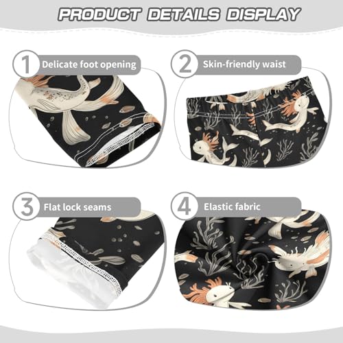 Axolotl Print Girls Leggings Ultra Soft Compression Yoga Gym Pants for Kids 4-10T3