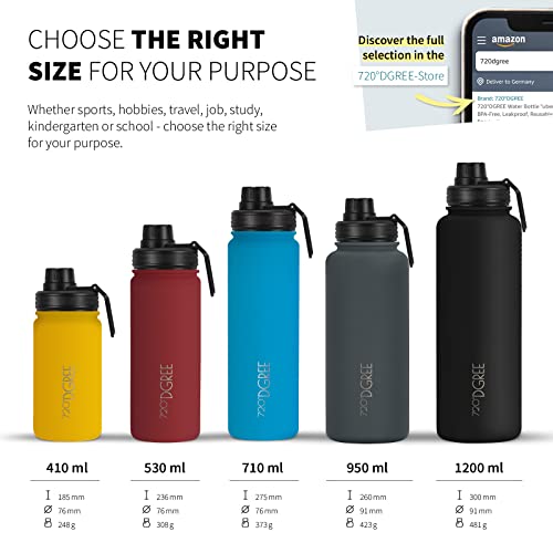720°DGREE Vaccum Insulated Water Bottle “noLimit“, 1200ml, Leakproof, BPA-Free, Thermo Stainless Steel Flask - Image 3