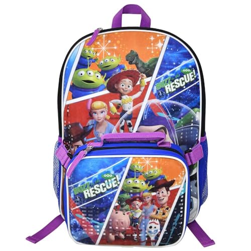 Fast Forward Conjunto de mochila e lancheira infantil – Toy Story 5 40,6 cm Mochila escolar leve com lancheira isolada – perfeita para meninos da pré-escola e ensino fundamental