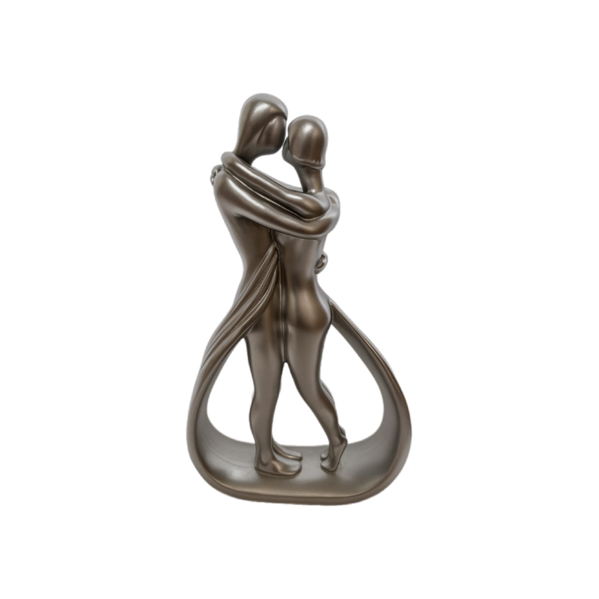 Velmonto Personalised Wedding for Couple – Custom Engraved Names & Date, Romantic Resin Sculpture (Heart, Dancing, Embrace), Gift for Wife or Husband (Silver, Embrace Couple)