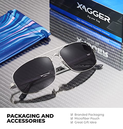 Image of Polarized Brow Bar Aviator Sunglasses for Men Pilot Military Style Metal Frame Driving Shades UV400