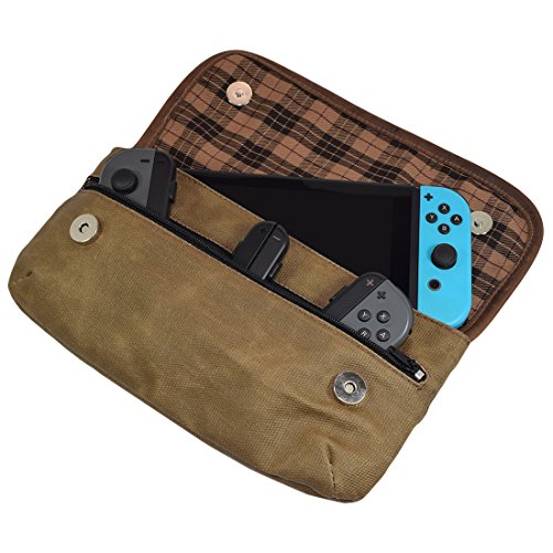 Hide & Drink, Carrying Case Compatible with Switch, Urban Travel Pouch, Soft Storage Bag, Scratch & Bump Protection, Minimalist Essentials, Waxed Canvas, Handmade, Fatigue Hide & Drink, Carrying Case Compatible with Switch, Urban Travel Pouch, Soft Storage Bag, Scratch & Bump Protection, Minimalist Essentials, Waxed Canvas, Handmade, Fatigue