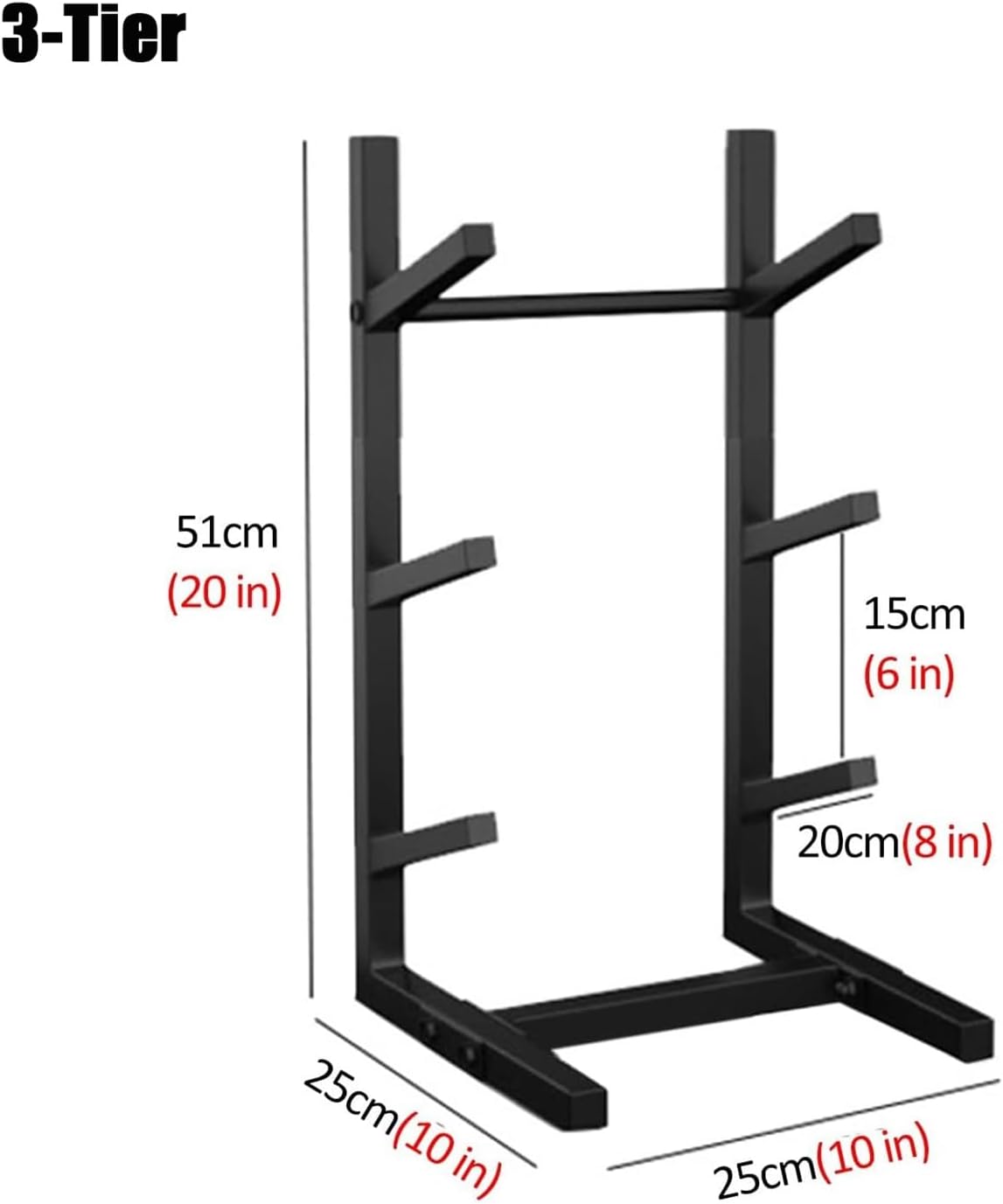 3 4 5 6 7 Tier Skateboard Holder Floor, Commercial Longboard/Snowboard Display Rack, Space Saving Yoga Mat Hanger for Home Gym/Studio Corner,Black(51x25x25cm)
