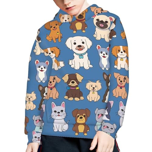 WELLFLYHOM Kid's Hooded Youth Sweatshirt Pullover Hoodie with Pocket Age 6-14 Years4