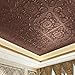 Art3dwallpanels 12 Pack Drop Ceiling Tiles, 24 x 24 Inch High Grade PVC 3D Wall Panels Vintage Flower Pattern for Interior Wall Decor, Fire Rated, Waterproof, Antique Copper