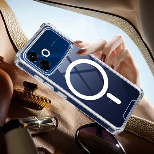 Image of A rtistque Clear Back Cover Case for Oppo F33 Pro 5G | Compatible with Mag-Safe | Premium Transparent Cover | Shockproof TPU Bumper | Slim Protective Design | Oppo F33 Pro Back Cover - Transparent