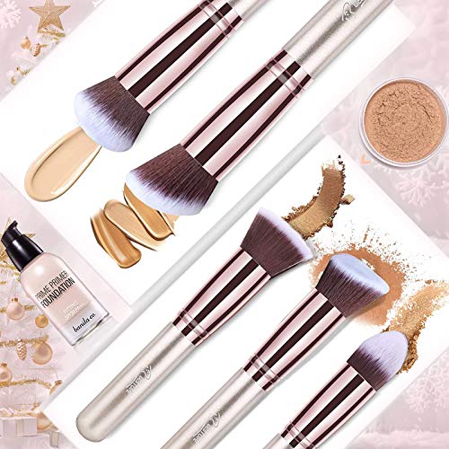 BESTOPE Makeup Brushes 16PCs Makeup Brushes Set with 4PCs Makeup Sponge and 1 Brush Cleaner Premium Synthetic Foundation Brushes Blending Face Powder Eye Shadows Make Up Brushes Tool (Champagne Gold)