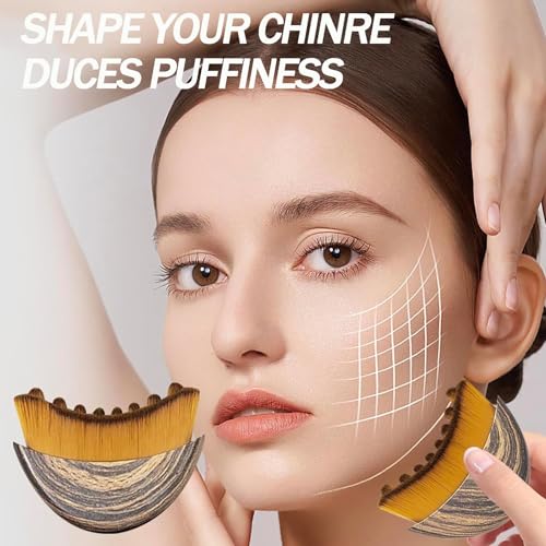 Image of 3PCS Lymphatic Contour Face Brush, Face Brush, Facial Brush, Body Brush Lymphatic Drainage, Bath Brush Natural Thick Bristles Exfoliates Dead Skin, Detoxifies, Improves Blood Circulation - Spa-Grade Dual Use Dry /Wet Brush
