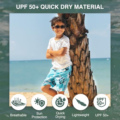 Image of Kanu Surf Boys' Terrapin Turtle Quick Dry Beach Board Shorts Swim Trunk