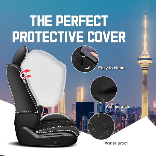 Image of CTDS Car Seat Covers for VW Tiguan 2009-2026, Stylish Sport Seat Cover, Premium Nappa Leather Car Seat Cover. Automobile Seat Covers Sets.(Standard 2 Seats /Black White)