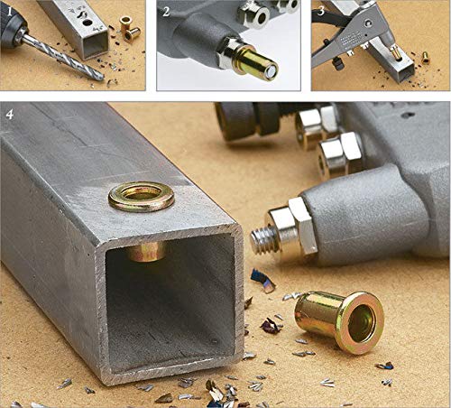 Kit Rivettatrice Inserti Filettati Professionale - 86 Pezzi Con Adattatori Per M3 M4 M5 M6 M8