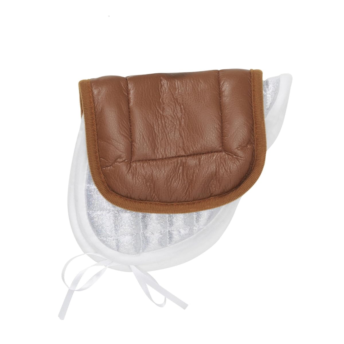 Panduro Hobby Horse Kit de Selle en Cuir Synthétique Marron 24x16 cm avec Tapis Matelassé Blanc 33x19 cm