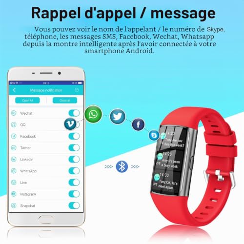 Tipmant Montre Connectée Femme Homme Enfant IP68 Etanche...