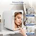 Kwanner 4L Portable Skincare Fridge with Dimmable LED Light Mirror - Cooler & Warmer Mini Fridge for Bedroom Office, Compact Cosmetic Fridge for Makeup, Food, Drinks (White)