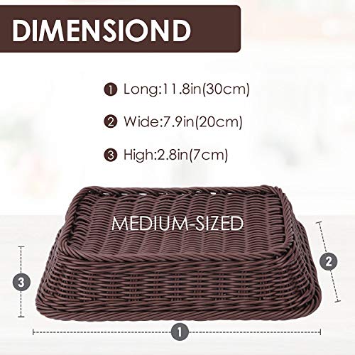 Karderon Food Serving Baskets 11.8 Inch X 7.9 Inch X 2.8 Inch , Baskets For Gifts (Pack Of 3), Rectangle, Tabletop Food Fruit Vegetables Serving Basket #TOP2