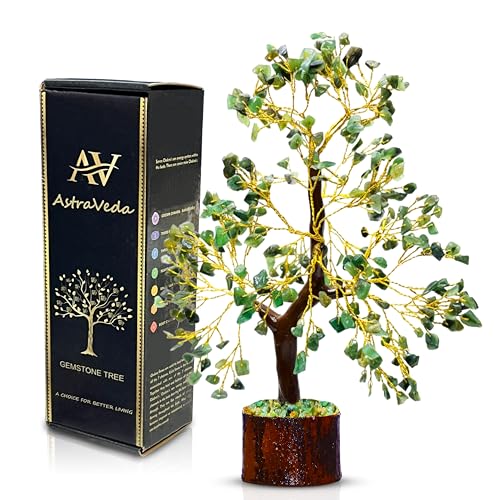 AstraVeda Green Jade Tree of Life, Feng Shui Crystal Tree, Positive Energy Meditation Gift, 300 Beads