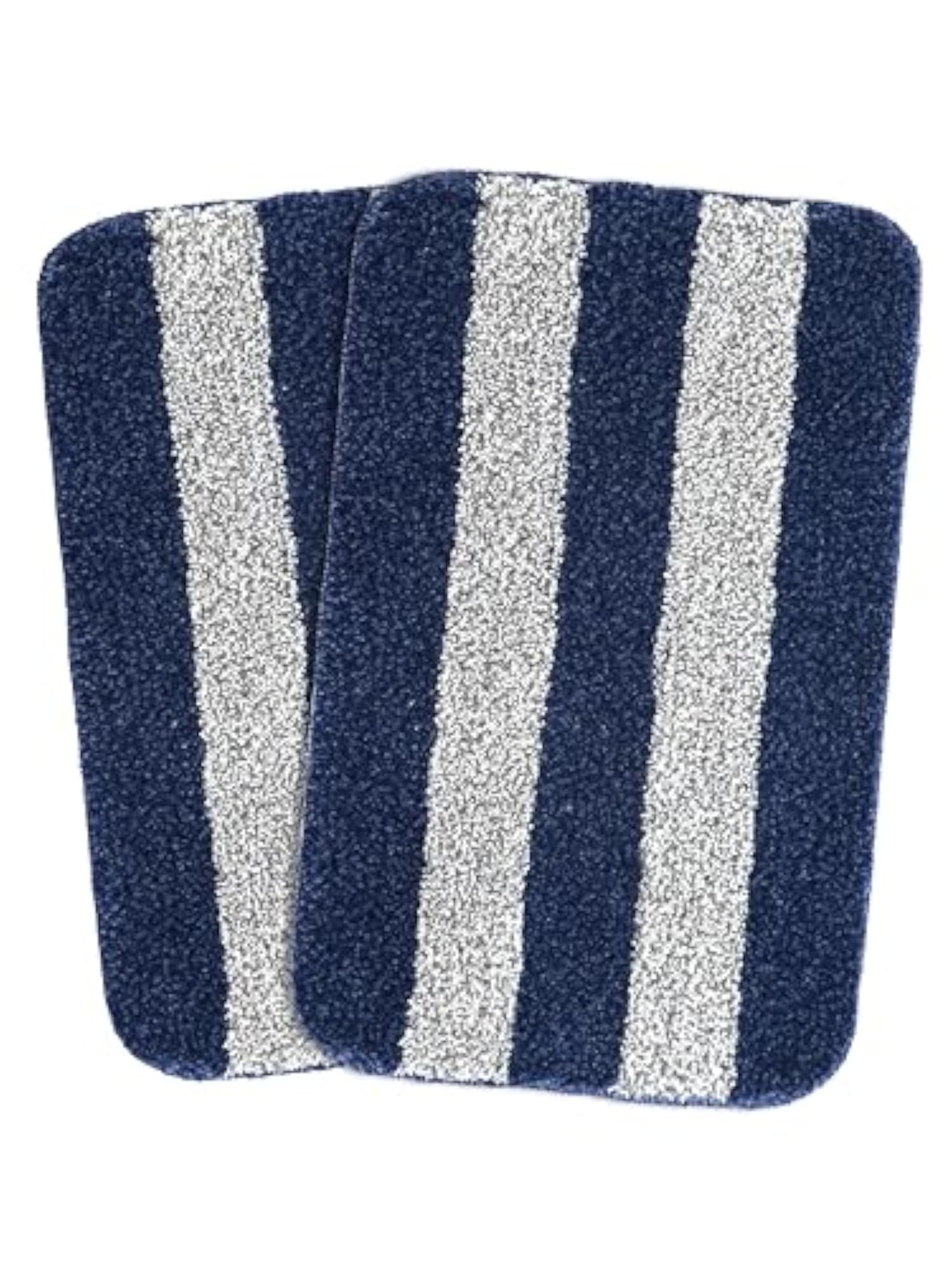 Microfiber Soft Antiskid Bathmat 2Pc, Blue