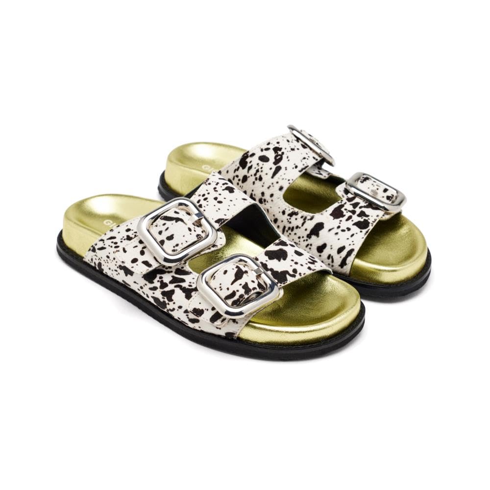 GIOSEPPO Mifflin Leopard Leather Sandals, Cow, 7 UK