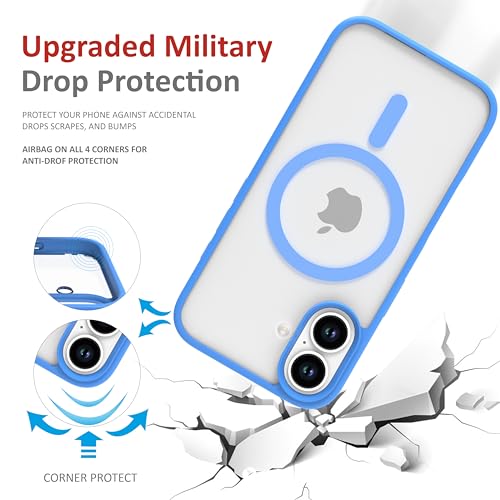 Image of for iPhone Case 16 Plus, [Anti-Yellowing Technology] [Military Grade Drop Protection] Shockproof Slim Hybrid Phone Case for iPhone 16 Plus - Sea Blue