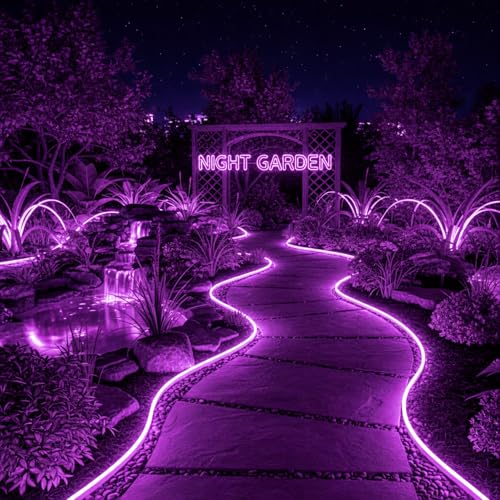 Image of Purple Neon LED Strip Light 5 Meter with Adapter | Flexible IP65 Waterproof Silicone Rope Light for Indoor and Outdoor Bedroom, Ceiling, Gaming Room, Party & Decoration