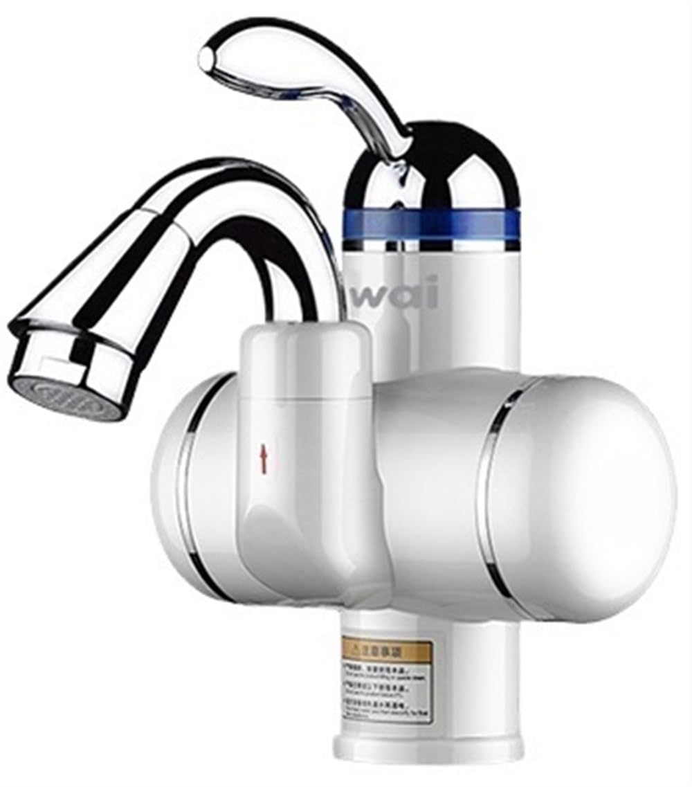 Zghnashun Water From Below Electric Tap 3000W Instant Heating Faucet Hot Water Tap Tankless Heater Electric Kitchen Fast 220V(Water From Below)