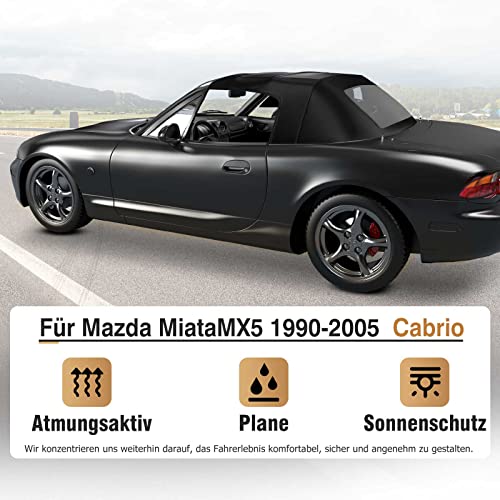 Frankberg Cabrioverdeck Softtop Verdeckbezug Schwarz für MX-5 I NA MX-5 II NB 1.6L 1.8L 1989-2005 MA011332