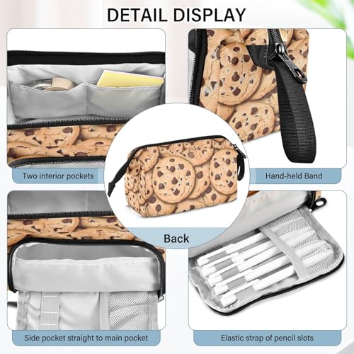 Image of SUABO Big Capacity Pencil Case,Chocolate Chip Cookies Pen Bag Pouch Holder Stationery Bag School College Office Organizer for Teen Adults Student