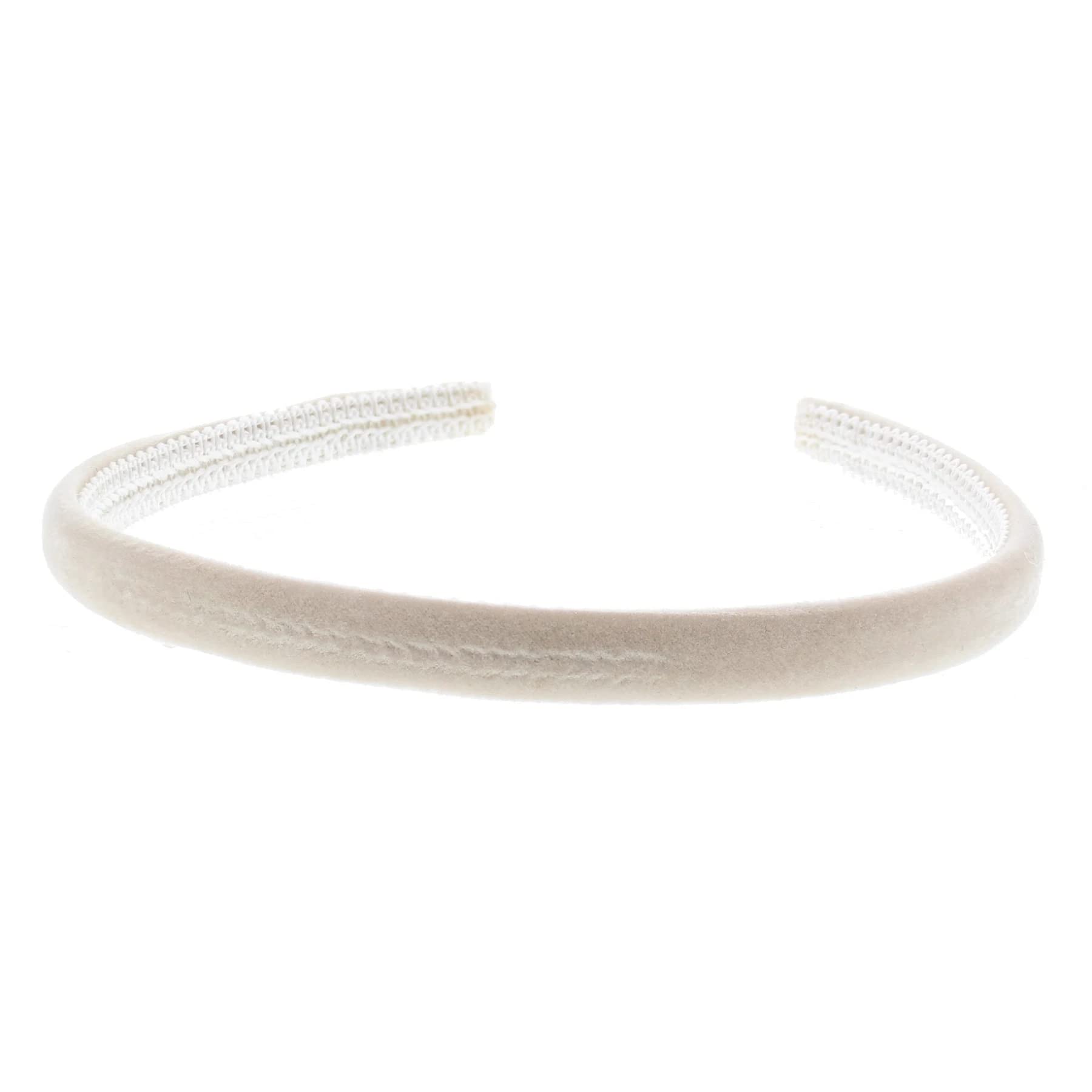 Topkids Accessories 2x Thin Velvet Hair Bands Headbands Alice Bands Head Bands Hairbands Women Adult Girls Wedding Bride Fashion Luxury Comfortable 1cm 0.4" (Beige) - Image 2