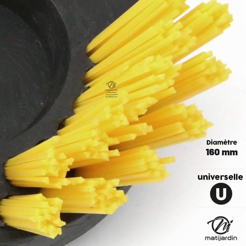 Matijardin - Tête brosse désherbage débroussailleuse Universelle nylon Rilsan jaune