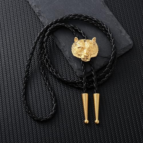 Image of HUABOLA CALYN Bolo Tie for Men Women, Native American Turquoise /Longhorn Bull /Eagle /Horse Bolo ties,Western Tie Costume