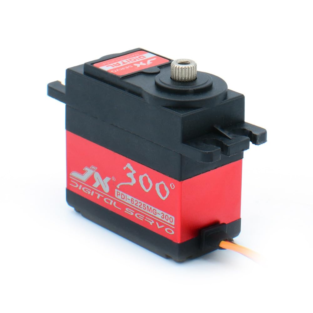 JX PDI-6225MG - Motor sin escobillas de engranaje de metal de 25 kg, servo digital de 300 grados, servo de alto par para piezas de coche RC de carreras
