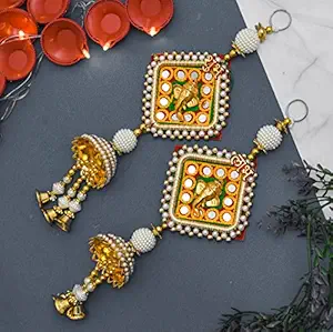Ascension Ganpati Ganesh Ganesha toran Hanging Pair Traditional Art Handmade Door Bandarwal toran for Home Decor Hangings for Decoration (Design 1)
