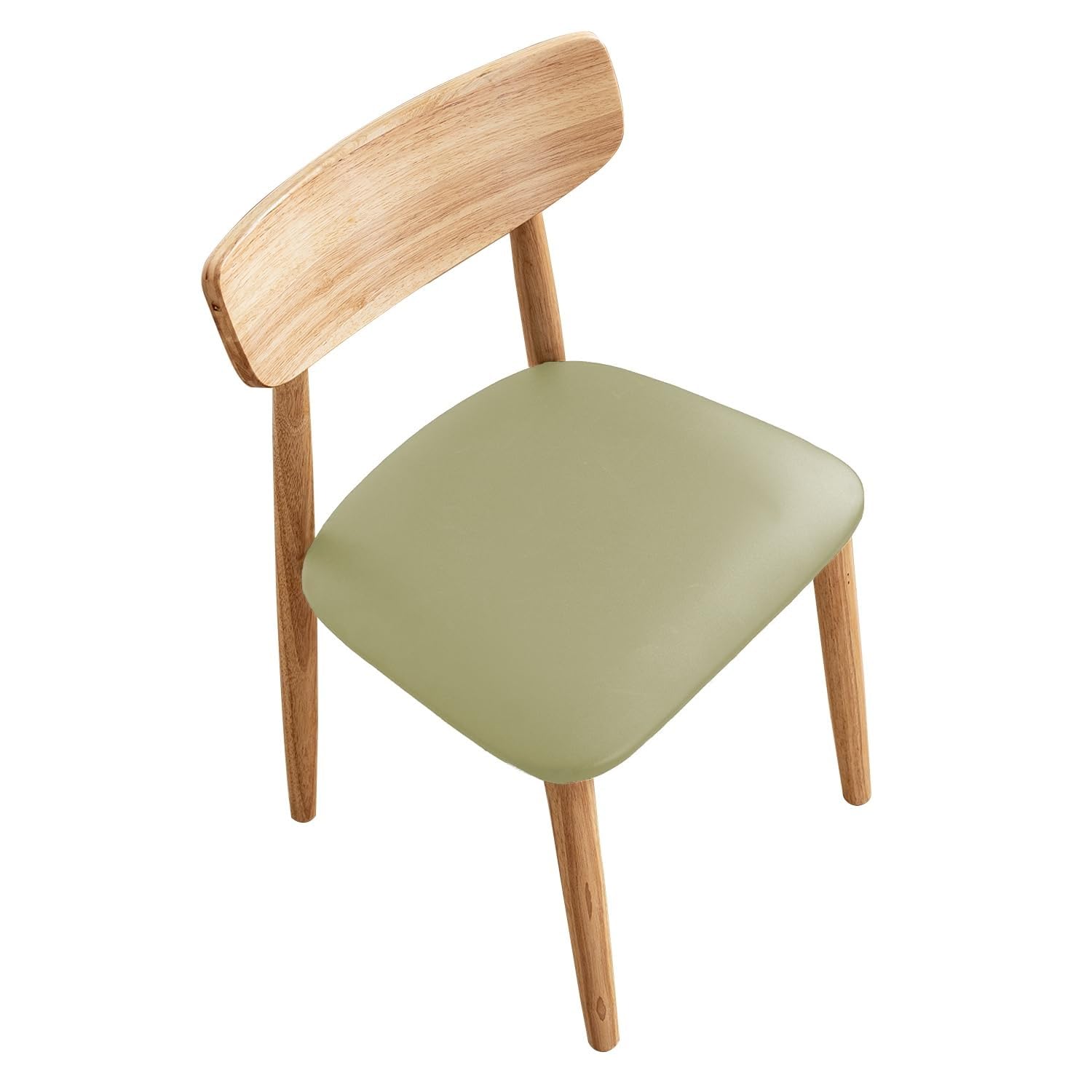 Housse de chaise extensible verte en simili cuir pour sublimer votre table de cuisine