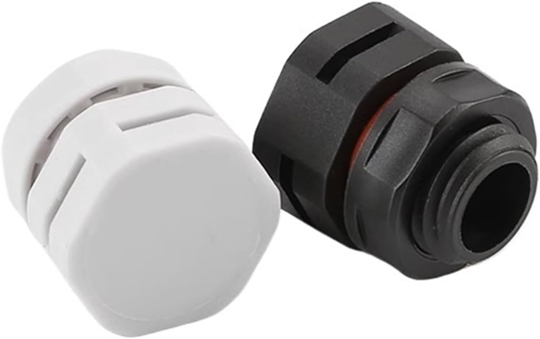 Waterproof Air Vent Valves Plastic Black Waterproof IP68 Grey White Screw Vent Plug Nylon Air Valve Pressure Release(Grey-with locknut,M40X1.5_10PCS)