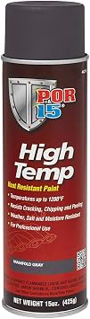 POR-15 High Temperature Paint - Manifold Gray - 15 fl. Oz. - High Heat Resistant Paint - Withstands Temperatures Of 1200F | Weather & Moisture Resistant