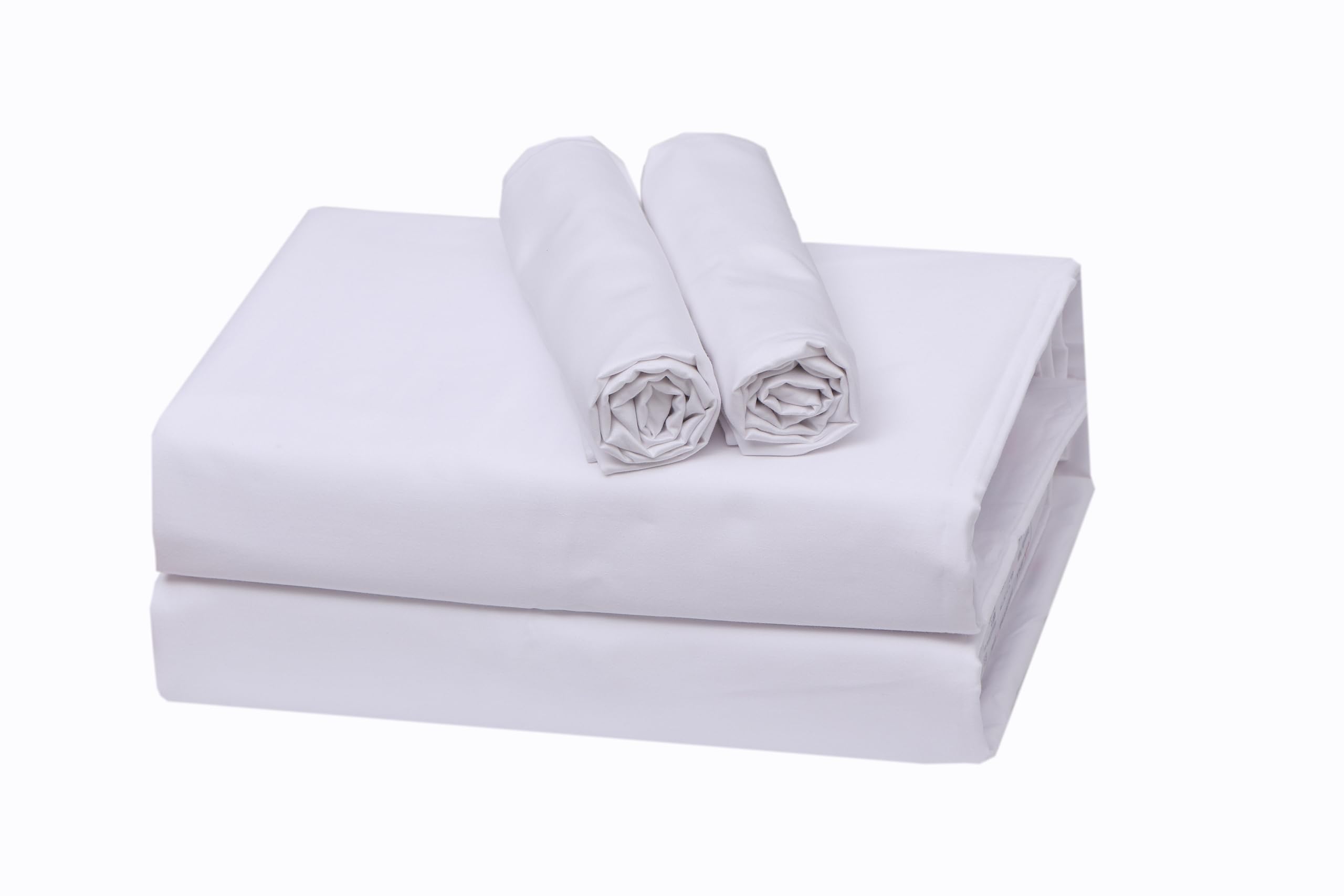 4 Piece Sheets Set 100% Egyptian Cotton 1000 Thread Count 16 inch Deep Pocket Soft Solid Luxury Hotel Bedding Collection - Flat Bedsheet, Fitted Sheet & 2 Pillowcases (King, White)