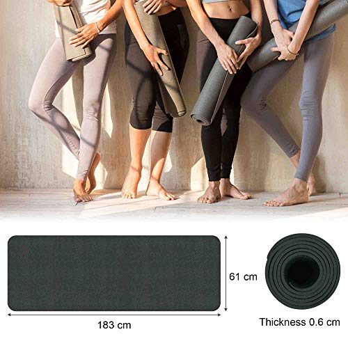 SYOSIN Yoga Mat with Carrying Strap, Inch TPE Non-Slip Thick Yoga mats for Women Workout Exercise Mat, Eco Friendly Fitness Mat for Training, Yoga, Exercise